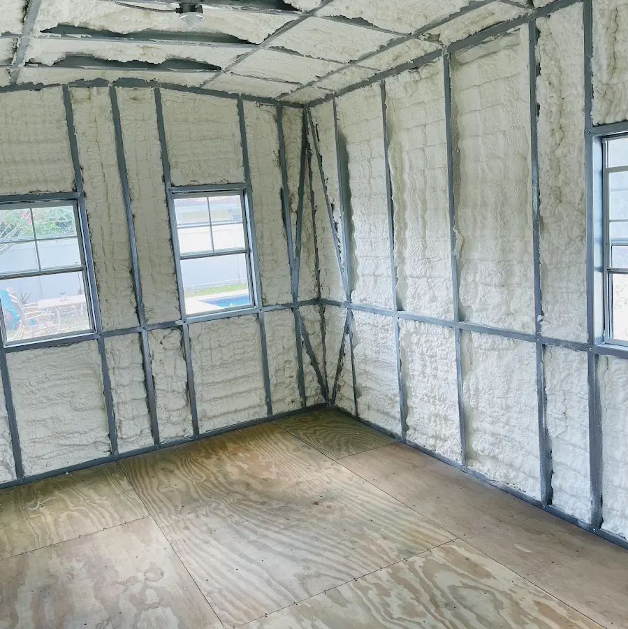 Closed-cell spray foam insulation applied to wall cavities in a residential project in Dobbs Ferry